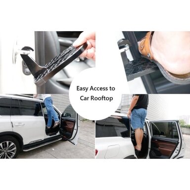 Car door doorstep hook, for easy access to rooftop