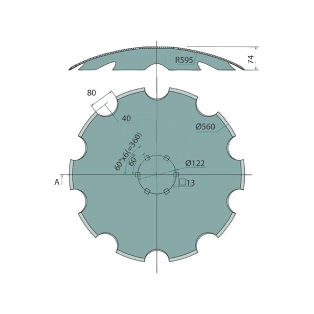 Diskas žemės dirbimo 560x4 mm 1 Diskas žemės dirbimo 560x4 mm 1