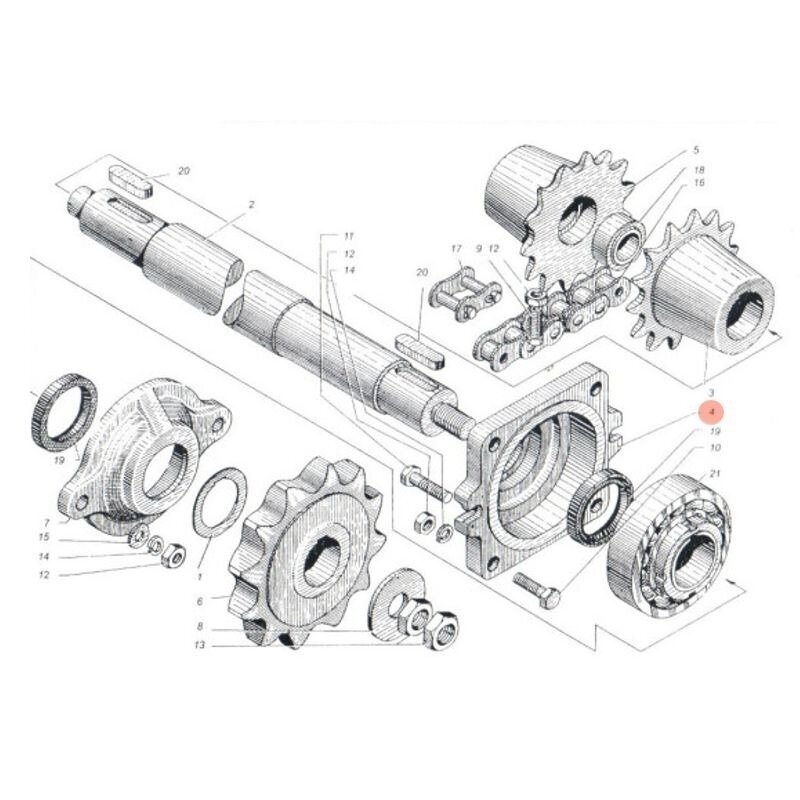 Bearing seat for PRT-10 conveyor (shaker) 1