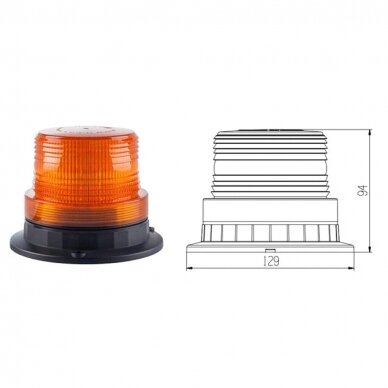 Įspėjamasis LED švyturėlis oranžinis prisukamas R10 10V-110V 4