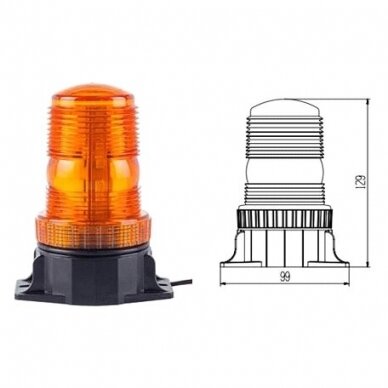 Įspėjamasis LED švyturėlis oranžinis prisukamas R10 10V-110V krautuvams 4