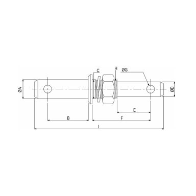 Double mounting pin with screw