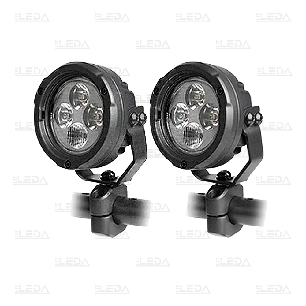 LED motorcycle work lights 40W, 4000lm, combined beam, 3.5" round, 2 pcs, ECE R10, R148, R149