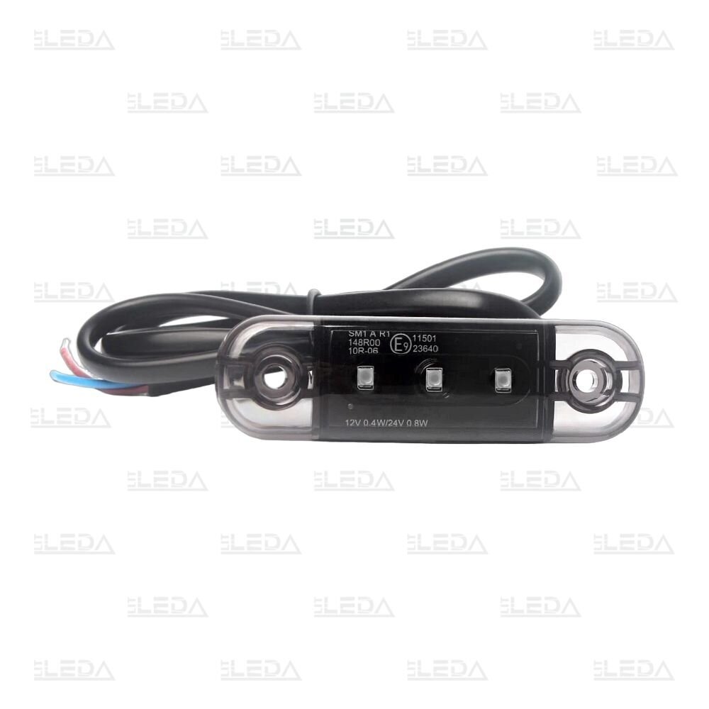 LED šoninis gabarito žibintas, 12-24V, baltas 1 LED šoninis gabarito žibintas, 12-24V, baltas 1