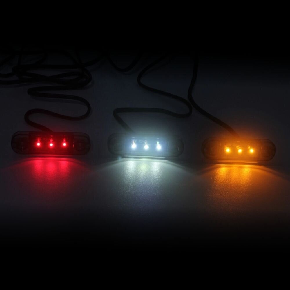 LED šoninis gabarito žibintas, 12-24V, baltas 7 LED šoninis gabarito žibintas, 12-24V, baltas 7
