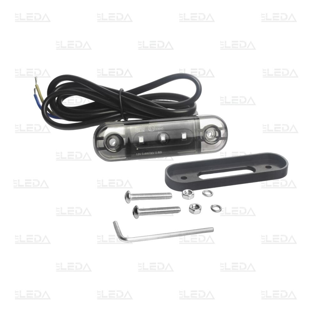 LED šoninis gabarito žibintas, 12-24V, baltas 2 LED šoninis gabarito žibintas, 12-24V, baltas 2