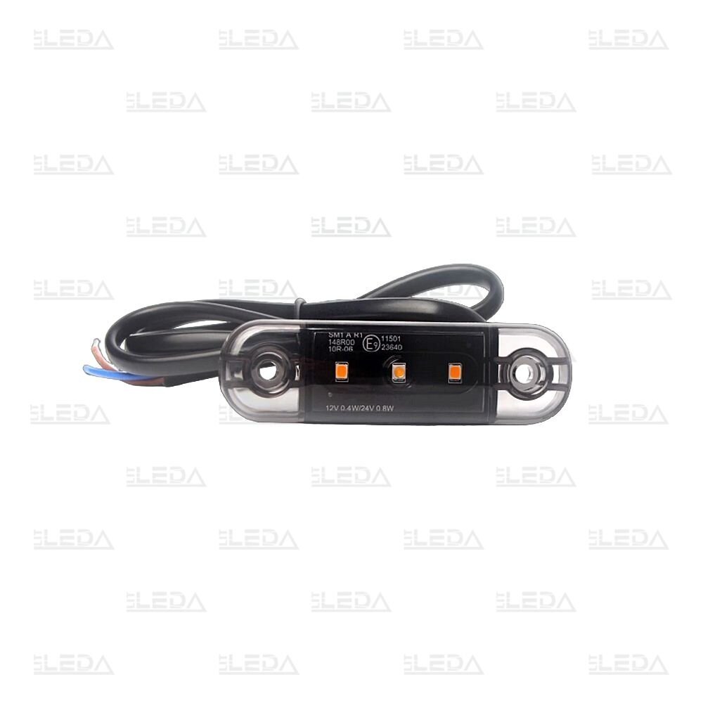 LED šoninis gabarito žibintas, 12-24V, oranžinis 1 LED šoninis gabarito žibintas, 12-24V, oranžinis 1