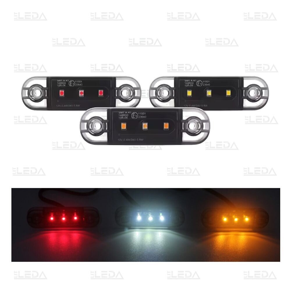 LED šoninis gabarito žibintas, 12-24V, raudonas 6