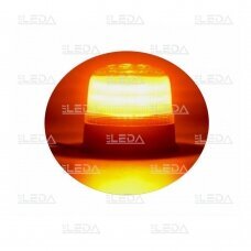 LED švyturėlis geltonas su permatomu stiklu, 12/24V; su magnetu, siurbtuku ir prisukamas;