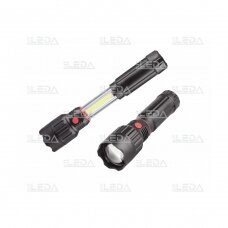 LED flashlight, black, 4xAAA batteries (not included)