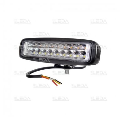 LED darbo žibintas 18W; 1320lm (balta + geltona, combo spindulys) LED darbo žibintas 18W; 1320lm (balta + geltona, combo spindulys)