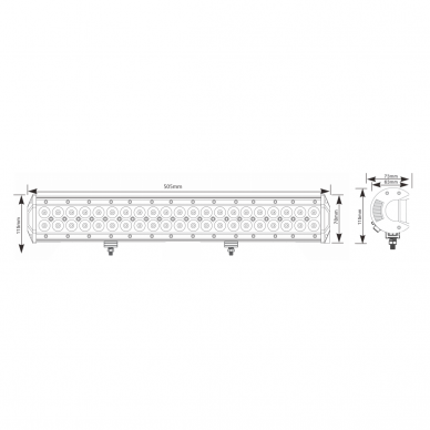 LED BAR Sertifikuotas žibintas 126W; 8820 lm; (42x3W L=50,5 cm/combo) 5