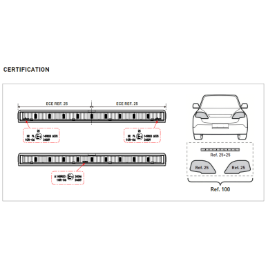 LED BAR light with license plate holder, 100W 9500lm driving beam + position light 12