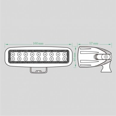 LED work light 18W; 1320 lm; (white, yellow color, combo beam)