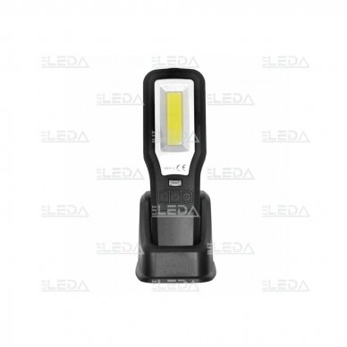 LED įkraunamas žibintuvėlis 5W + 10W COB LED su power bank funkcija 2