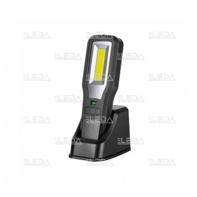 LED įkraunamas žibintuvėlis 5W + 10W COB LED su power bank funkcija 1