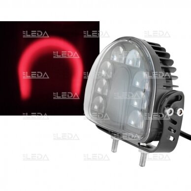 LED krautuvų žibintas 10-80V, 24W, arkos spindulio, raudona šviesa