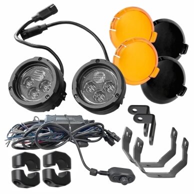LED motorcycle work lights 40W, 4000lm, combined beam, 3.5" round, 2 pcs, ECE R10, R148, R149 14 LED motorcycle work lights 40W, 4000lm, combined beam, 3.5" round, 2 pcs, ECE R10, R148, R149 14