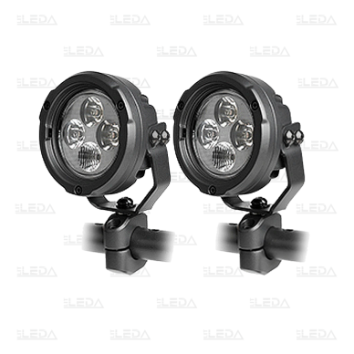 LED motorcycle work lights 40W, 4000lm, combined beam, 3.5" round, 2 pcs, ECE R10, R148, R149