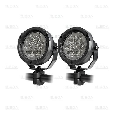 LED motorcycle work lights 60W, 5400lm, combo beam, 4.5" round, 2 pcs, ECE R10, R148, R149