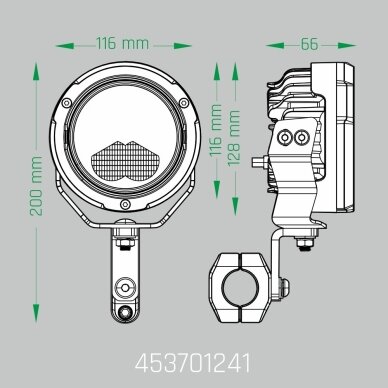 LED motorcycle work lights 60W, 5400lm, combo beam, 4.5" round, 2 pcs, ECE R10, R148, R149 16