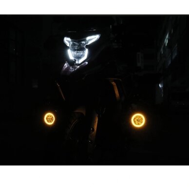 LED motorcycle work lights 60W, 5400lm, combo beam, 4.5" round, 2 pcs, ECE R10, R148, R149 11
