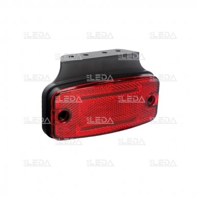 LED side marker light with reflex reflector, red