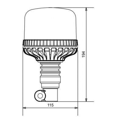 LED flexible pipe mount beacon, 12-24V 1