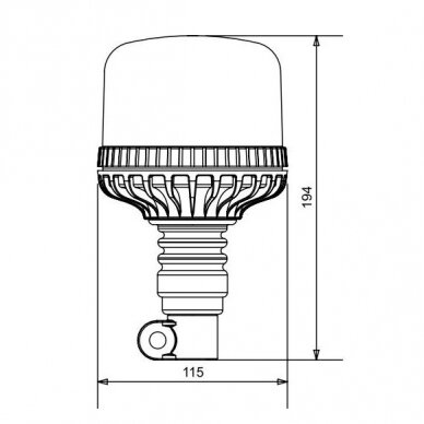 LED flexible pipe mount beacon, 12-24V 1