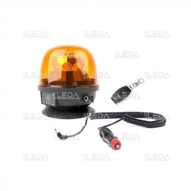 LED švyturėlis oranžinis, pakraunamas, magnetinis, su valdymo pulteliu; ECE R65, ECE R10 1