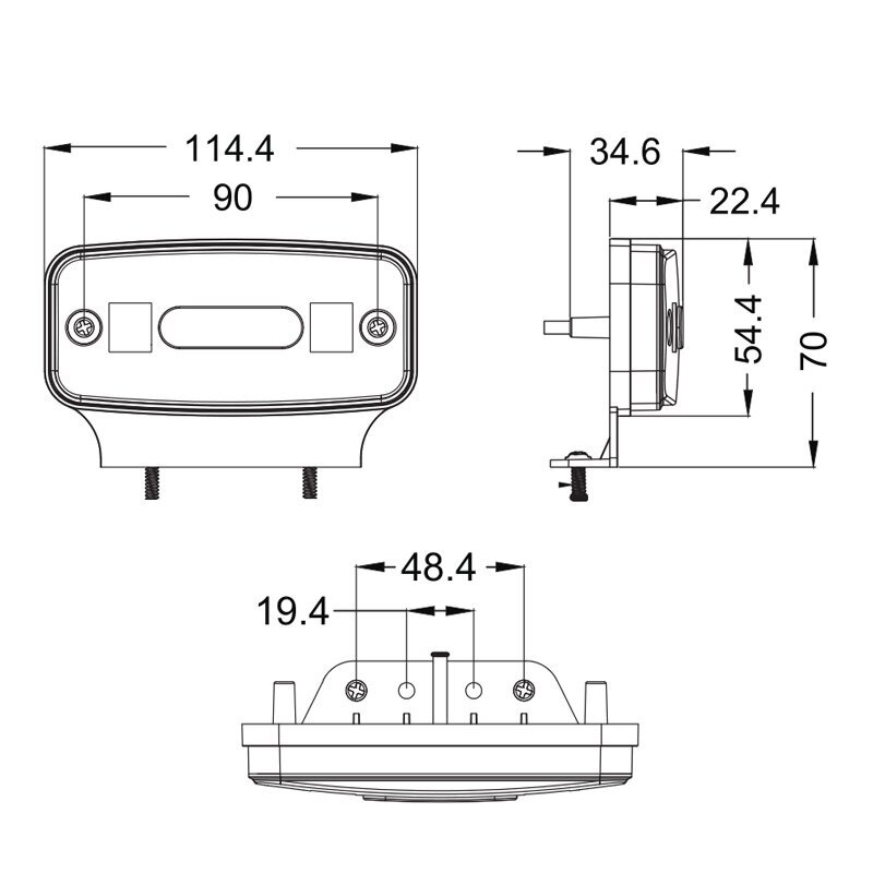LED side marker light with reflex reflector, red 6 LED side marker light with reflex reflector, red 6