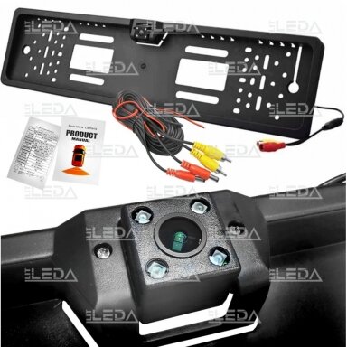 License plate holder with video surveillance camera