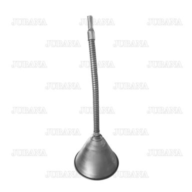 Funnel with a strainer, long flexible hose 370 mm (metal)
