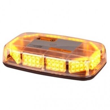 Sertifikuotas LED švyturėlis BAR oranžinis stiprus magnetinis padas 275x160x50mm, 12V-24V