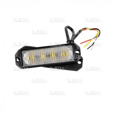 Sertifikuotas LED švyturėlis geltonas tvirtinamas varžtais, 12W, 12V-24V