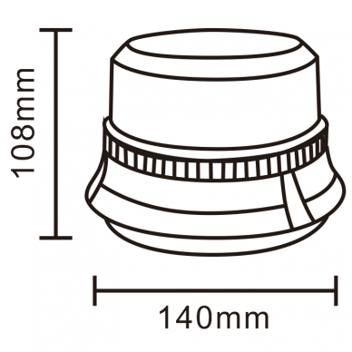 LED magnetic mount micro dome beacon, 12-24V; ECE R65, ECE R10 4
