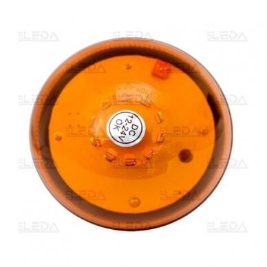 Sertifikuotas LED švyturėlis oranžinis su magnetiniu padu 12V-24V 4