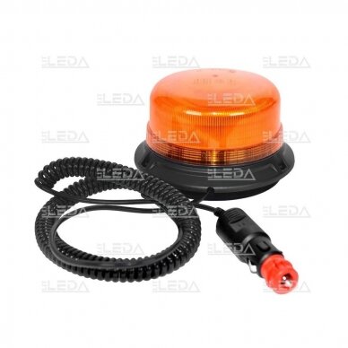 Sertifikuotas LED švyturėlis oranžinis su magnetiniu padu ECE-R65, R10 12V-24V
