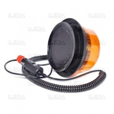 Sertifikuotas LED švyturėlis oranžinis su magnetiniu padu ECE-R65, R10 12V-24V 3