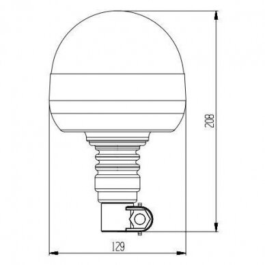 LED flexible pipe mount micro beacon, 12-24V 2