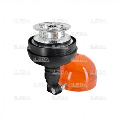 Sertifikuotas LED švyturėlis oranžinis tvirtinimas ant vamzdžio ECE-R65, R10, 12V-24V 2