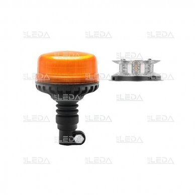 Sertifikuotas LED švyturėlis oranžinis tvirtinimas ant vamzdžio ECE-R65, R10, 12V-24V