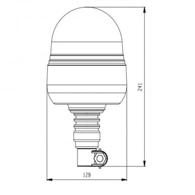 Sertifikuotas LED švyturėlis oranžinis tvirtinimas ant vamzdžio R10, 12V-24V 2