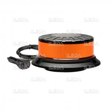 Sertifikuotas mini LED švyturėlis oranžinis su magnetu ir prisukamas ECE-R65, R10, 12V-24V 2