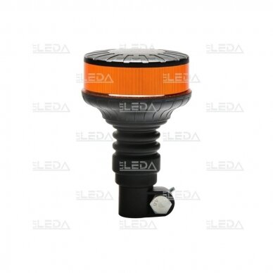 Sertifikuotas mini LED švyturėlis oranžinis tvirtinimas ant vamzdžio ECE-R65, R10, 12V-24V 2