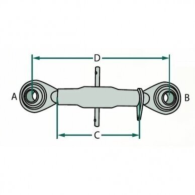 Top link assemly (kit) KUBOTA, ISEKI (short) 1 Top link assemly (kit) KUBOTA, ISEKI (short) 1