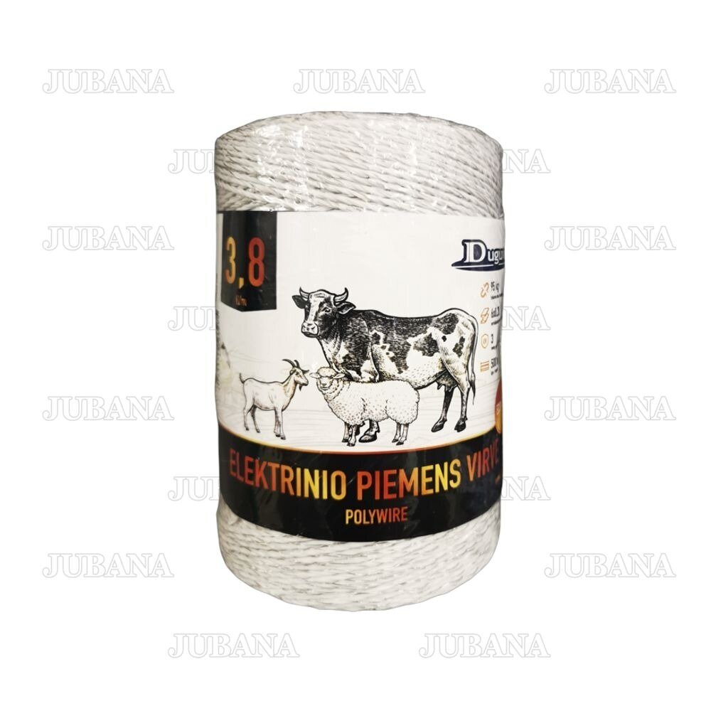 Cord for electric fence energizer, 6 wires 0.20 mm 500 m DUGUVA