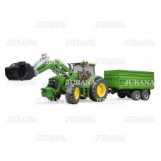 Bruder toy John Deere 7930 with frontloader and trailer