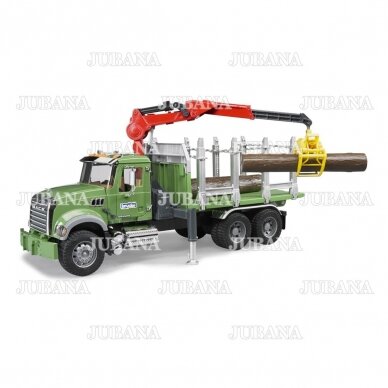 Žaislas BRUDER sunkvežimis miškovežis MACK su kranu