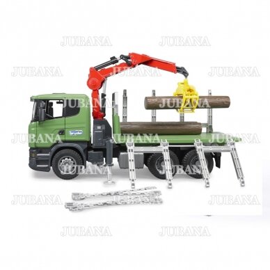 Žaislas BRUDER sunkvežimis miškovežis MACK su kranu 6